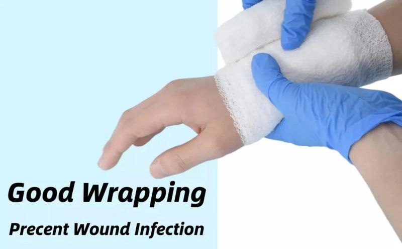 HD5 Absorbent Sterile Roll Compress Crinkle Cotton Fluff Bandage for Medical Care