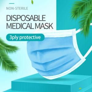 Wholesale Medical Masks Blue Men Adult 3ply Disposable Eco-Friendly Face Mask