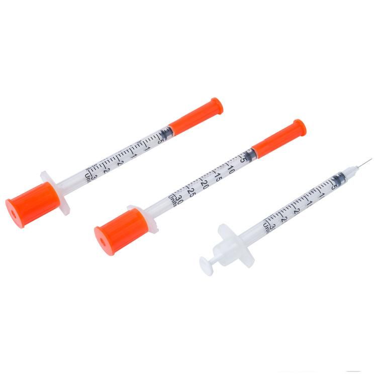 Safety Professional High Quality with Fixed Needle U-100 U-40 0.5ml/1ml Insulin Syringe