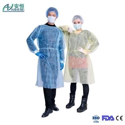 Disposable Spunlace PP/SMS Isolation Gown/Patient Gown/Visitor Gown