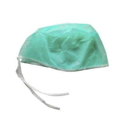 CE Certified Tie-on Protection Safety Isolation Handmade Manufacturer Healthcare Non-Woven Nurse Surgical Disposable PP Doctor Cap