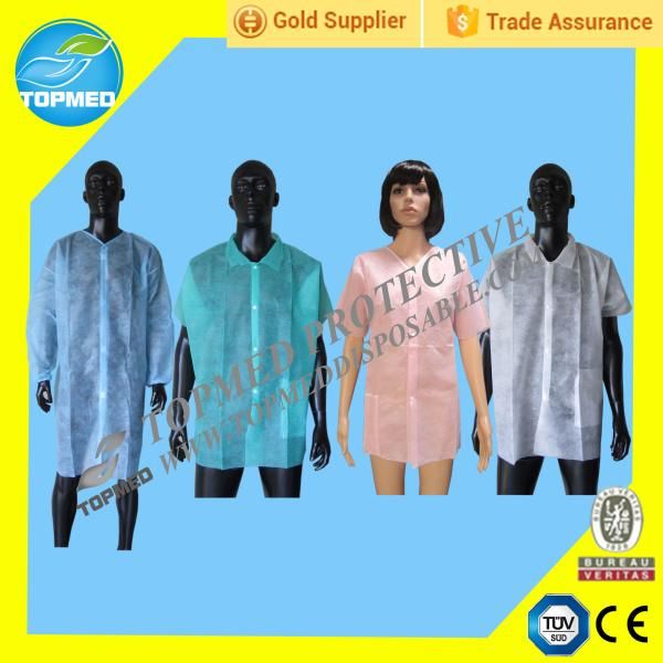 Non Woven Disposable Lab Coat Designs Lab Coats with Elastic Cuff