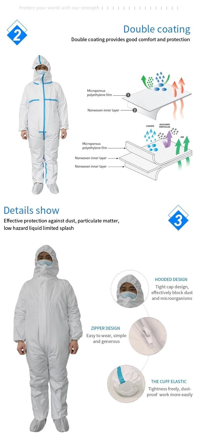 Protective Clothing Coverall Suit Disposable Isolation Gown Body Suit PPE Personal Protection Protective Equipment