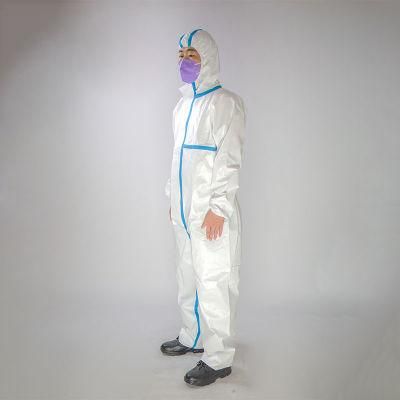 En14126 PP PPE Isolation Coverall PPE Kits Clothes Disposable Medical Protective Clothing