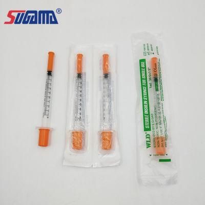 Good Quality 0.3ml and 0.5ml Orange Cap Insulin Syringe