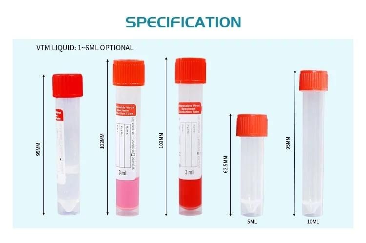 Virus Sampling Transport Collection Tube Vtm Kits with Medium Inside