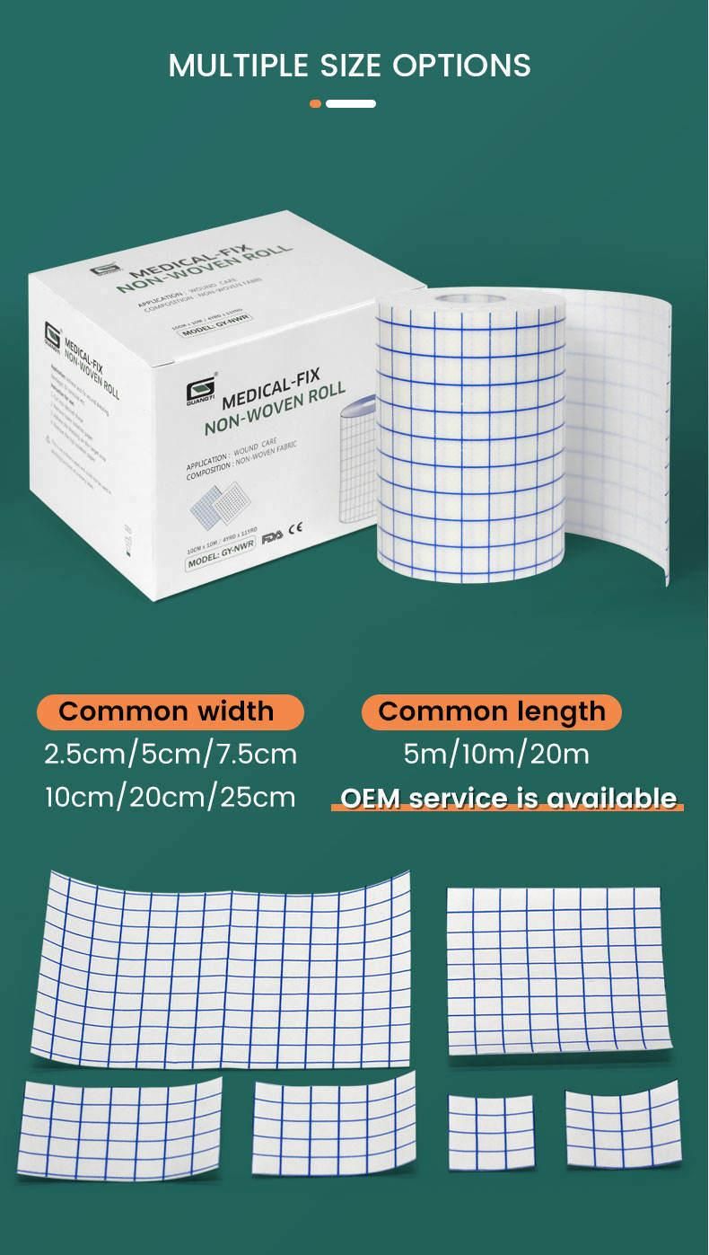 Latest Design Waterproof Adhesive Medical Non Woven Tape for Fixed Plaster