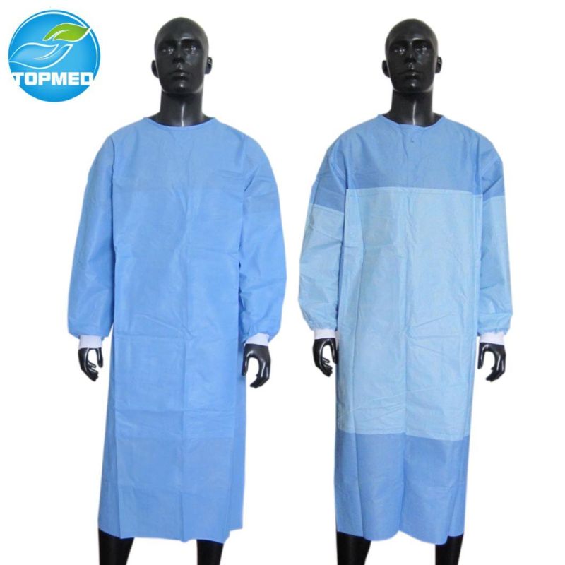 Green Surgical Gown Sterile Reinforced for Woman for Sale