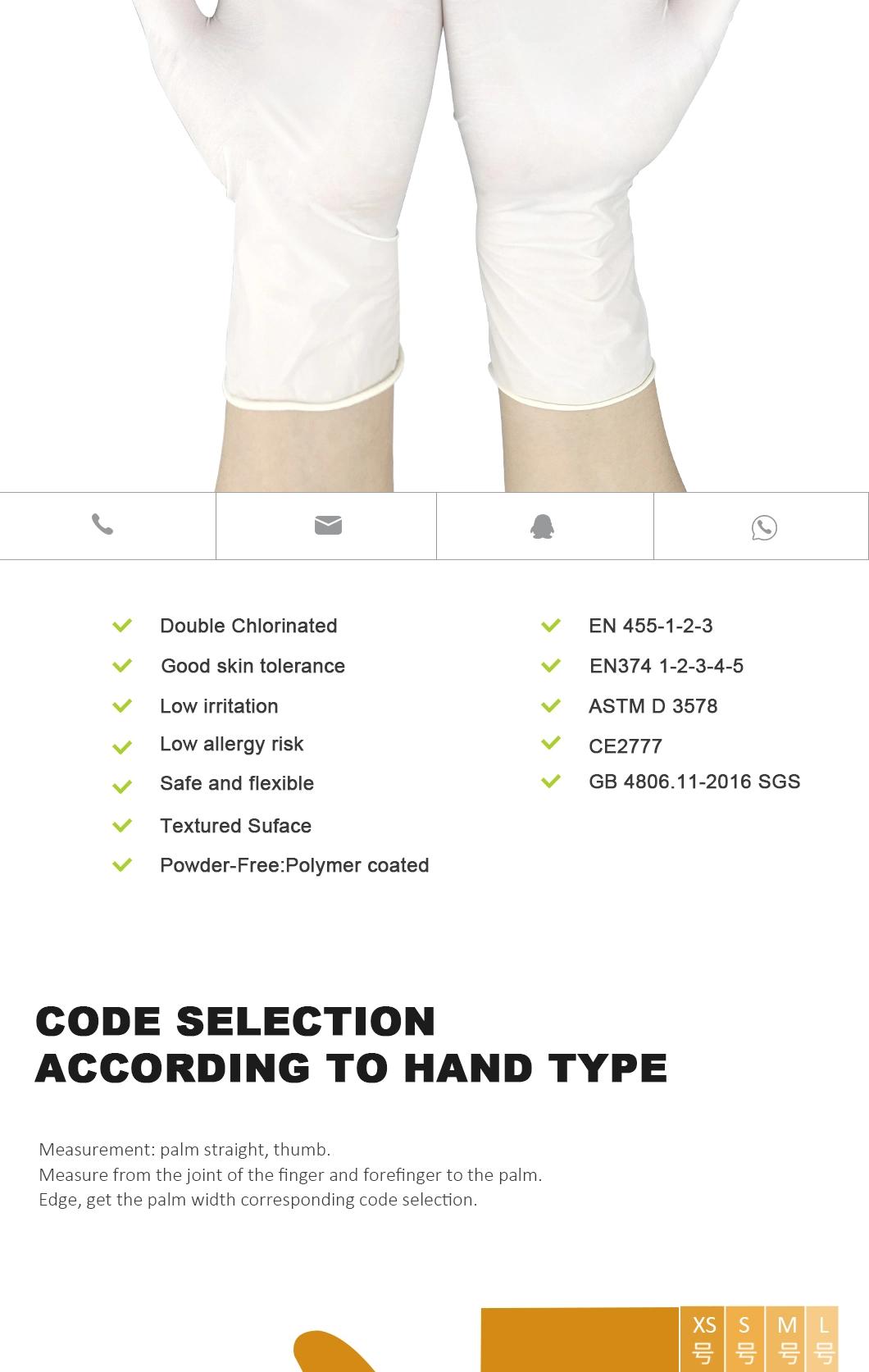 Medical Glove Latex Exam Gloves - Powder Free Latex Rubber L Large Disposable Food Safe White Glove