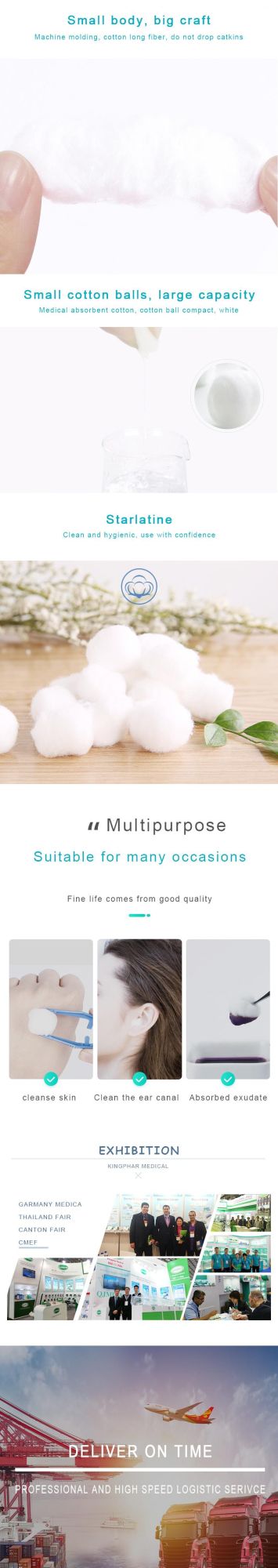 Factory Wholesale Sterile White Cotton Balls