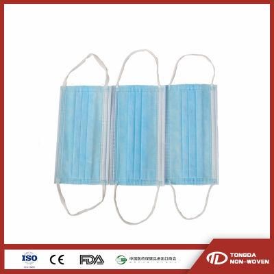 CE Ear Loop Melt-Blown 3ply Non Woven Disposable Nonwoven Face Mask 3 Layer Surgical Face Mask