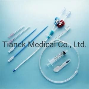 Medical Double Lumen Straight Tip Disposable Hemodialysis Catheter Kit