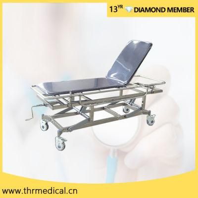 Hospital Rise-and-Fall Stainless Steel Transport Patient Stretcher (THR-E-5)