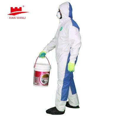 Disposable PPE Protective Suit CE Non Woven SMS Chemical Microporous Anti-Static Coveralls Medical Hazmat Suit