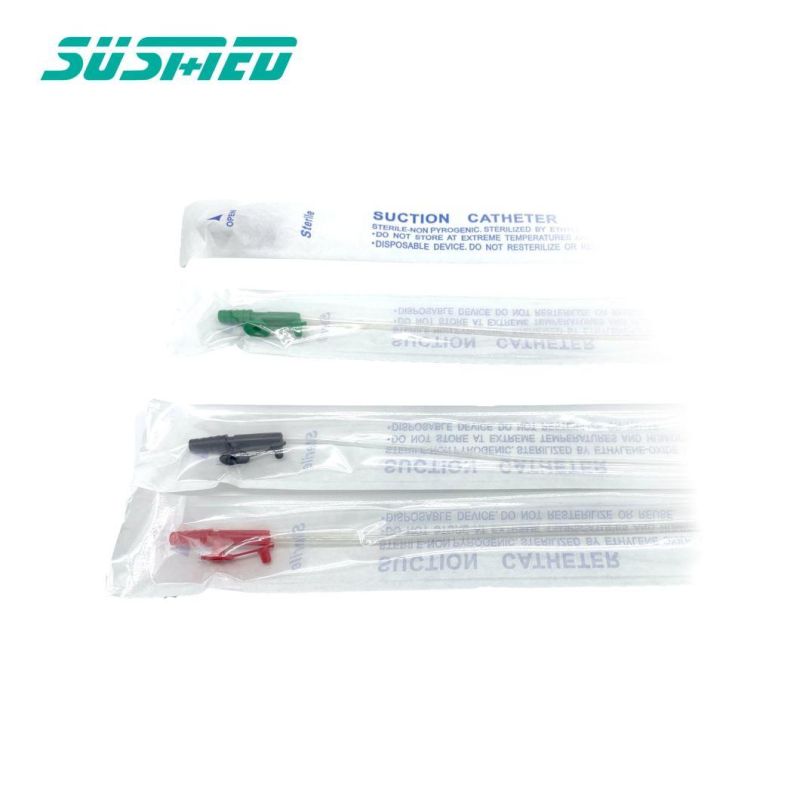 Medical Sterile Suction Tube Suction Catheter Types Thumb Control