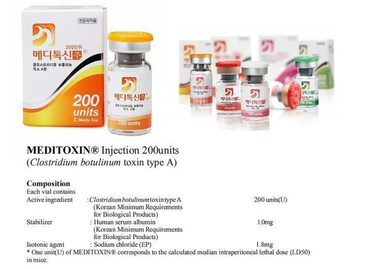 Hot Selling Korea Botulax Meditoxin Nabota Innotox Rentox Bienox Finetox 50units 100units for Anti Wrinkles