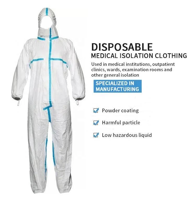 Health Care Workers for Disposable Coverall Gowns One Time Uses Full Body Disposable Coverall Safety Nbc Hazmat Type 5 Protective Suits