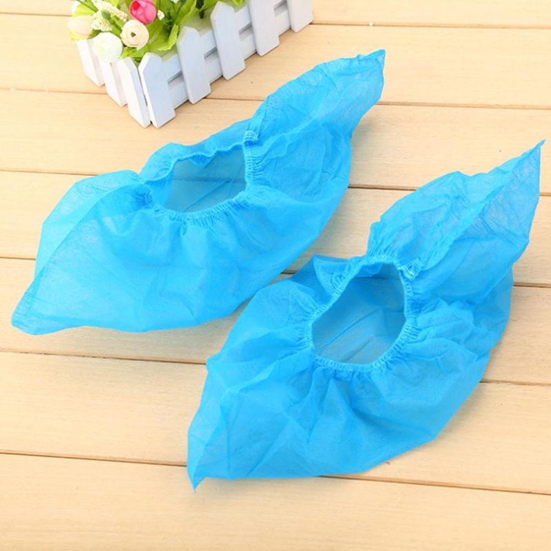 Blue White Disposable PP Non Woven Non Skid Shoe Cover Dust Proof