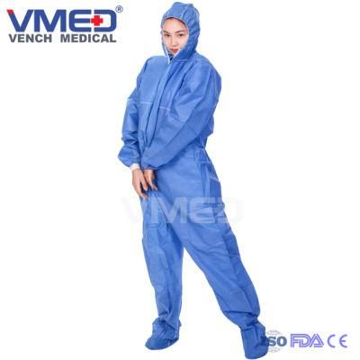 Protective Clothing Disposable Nonwoven SMS Microporous Working Coveralls/Overalls