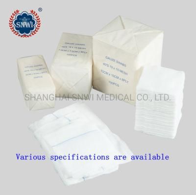 China Medical CE/ISO Medical Supplies Non Sterile Cotton Absorbent Gauze Swab Disposable Items