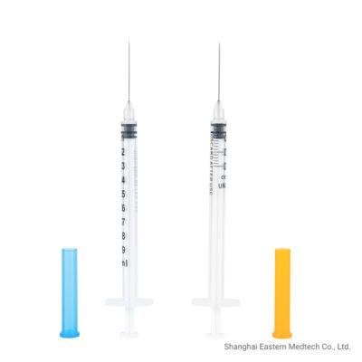 CE&ISO Certificated Eto Sterile Low Dead Space 1ml Vaccine Syringe 23G 25g