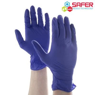 Thick Medical Disposable Blue Nitrile Exam Glove with FDA
