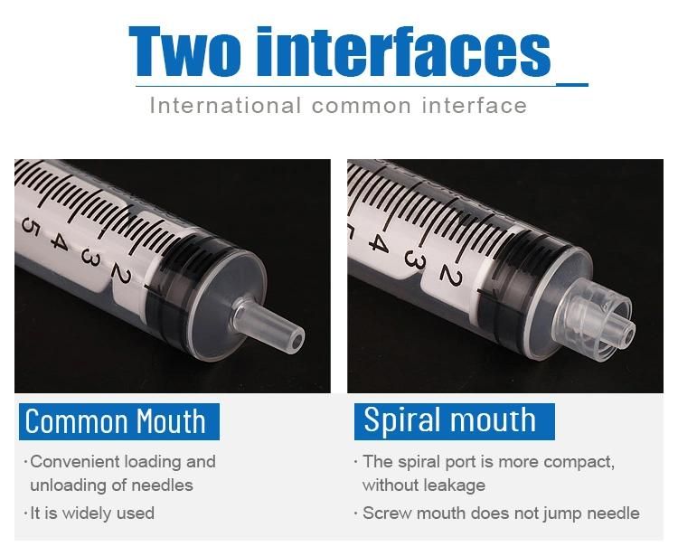 Sterilize Transparent 3 Part Disposable Plastic Syringe with Needle