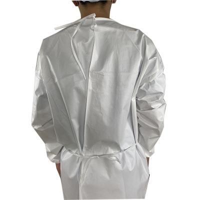 Factory Wholesale Quality PP PE White Medical Gown Coverall Suits Disposable Isolation Gown