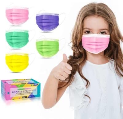 Kids Face Mask Disposable-50 Pack Colorful Mask for Boys and Girls-Soft on Skin, 3 Ply Children&prime; S Size