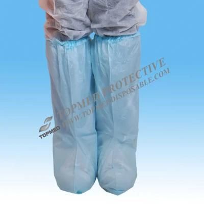 CPE Medical Waterproof Disposable Boot Cover with Elastic, Protective Disposable Overboots