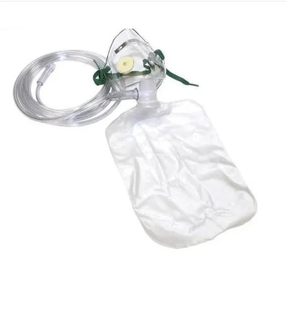Disposable Oxygen Mask with 750ml Reservoir Bag/Non-Rebreathing/Rebrather Mask with ISO13485 CE FDA