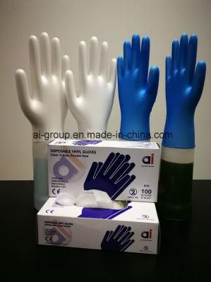 White? blue Vinyl Medical Examination Glove for Hospital/Homecare