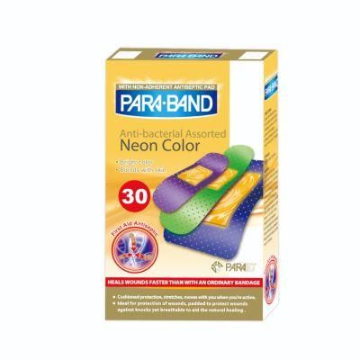 Anti-Bacterial Sheer Assorted Neo Colors Adhesive Bandage Strips (PA-6043)