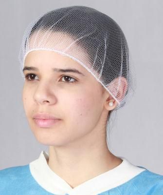 Disposable Mesh Cap Nylon Hairnet with Different Colors 21&quot; 24&quot;