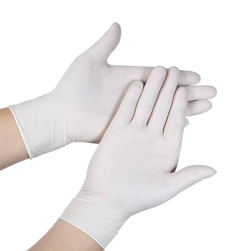 in Stock Disposable Nitrile White Latex Glove Examination Gloves Factory with CE and FDA