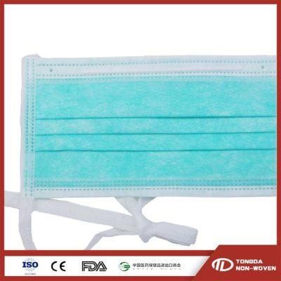 Hospital Use Disposable 3 Ply Surgical Face Mask Tie-on Style En14683 Type Iir