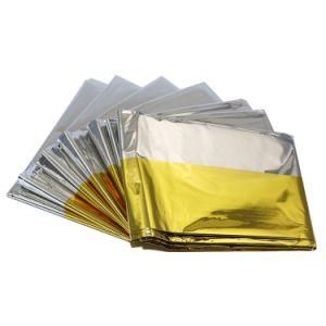 Emergency Foil Silver and Gold Mylar Thermal Blanket 52&quot; Length X 84&quot; Width