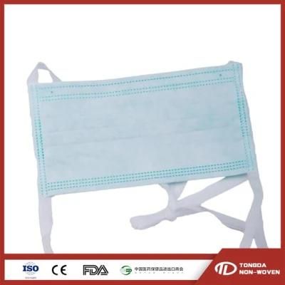Well Fitting Factory Wholesale Tie-on Disposable SMS Non-Woven Surgical Face Mask