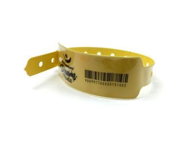 PVC Adult Waterproof Wide Shape Wristbands with Different Barcode