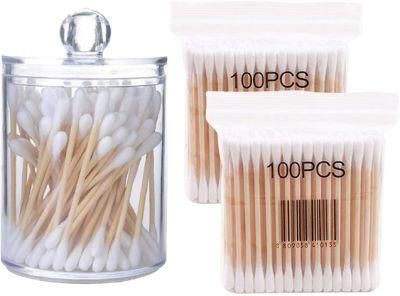 Bamboo Cotton Sticks 200 CT 100% Cotton Double-Tipped Makeup Personal Baby Pet Care Cotton Swab