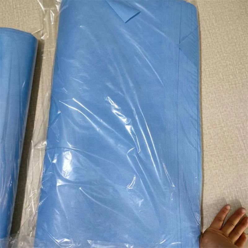 Professional Disposable PP+PE 60~65g PE Film Composite 100%PP Spunbond Laminated Coverall Bed Sheet