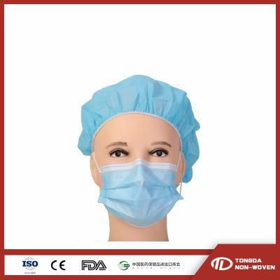 Disposable PP Non Woven Strip Clip Cap Bouffant Head Cover Hair Net Surgical Doctor Hat Round Mob Cap