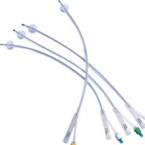 Medical Single Use 2 3 Way Sizes Silicone Foleys Catheters