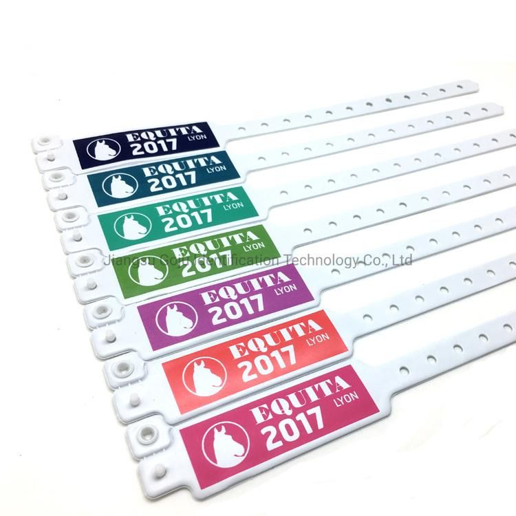 2021 Hot Sale Water Proof Disposable Printable PVC Tickets Wristband ID Bracelets for Events