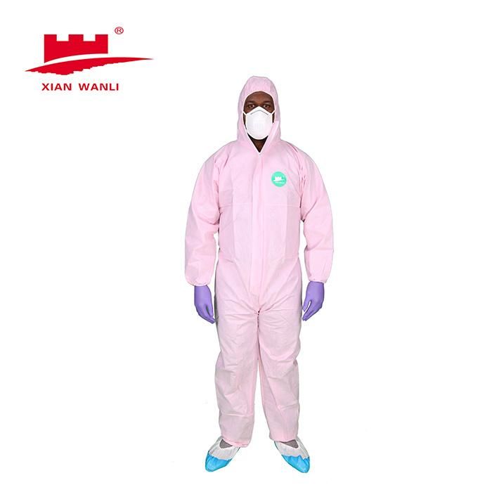 CE Certified Hooded Non-Woven Breathing Water Proof Polyester Coveralls