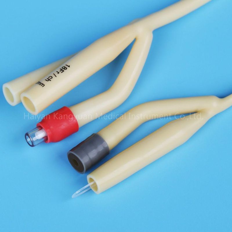 Silicone Coated Latex Foley Catheter with Tiemann Tip and Straight Tip