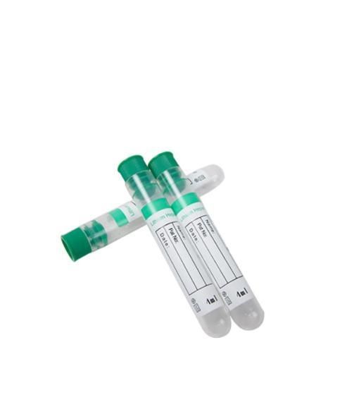 Medical Sterile Pet Green Lithium/Sodium Heparin Blood Collection Tube