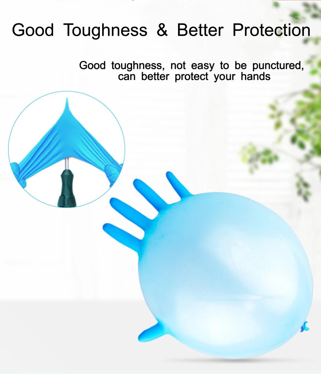 Factory Manufacture Powder Free FDA CE 510K En455 Disposable Examination Nitrile Gloves