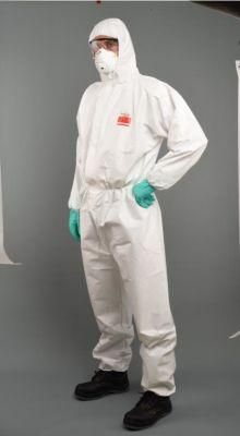 Heat Tape/Stripped Anti-Infectious Substances No Logo Printing Spunbond Microporous Chemical Protective Coverall Manufacture