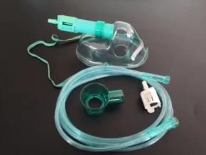 Adjustable Medical Oxygen Mask for Single Use (Green, Adult Elongated with Tubing)